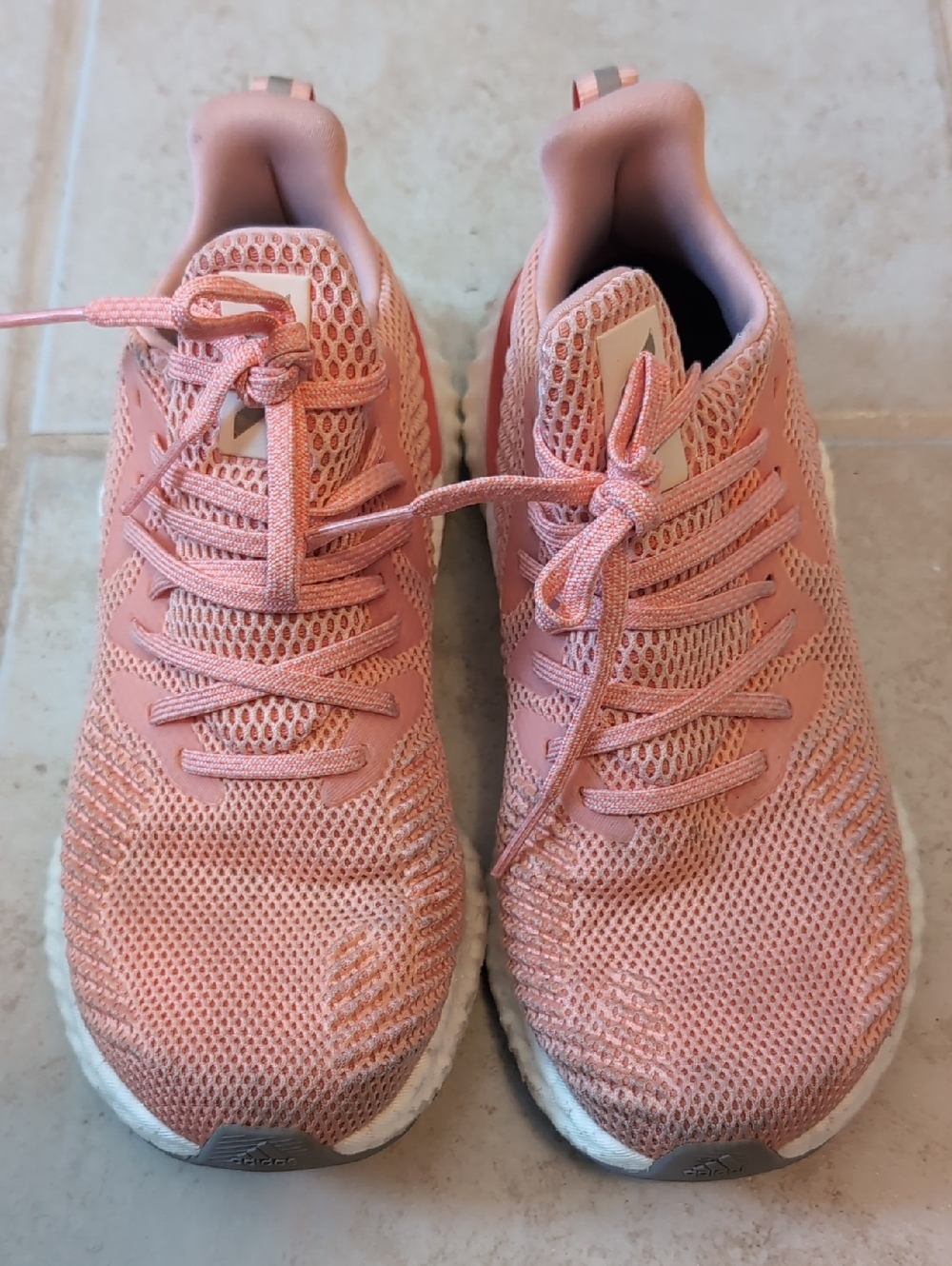 adidas Pink Knit Athletic Running Shoes